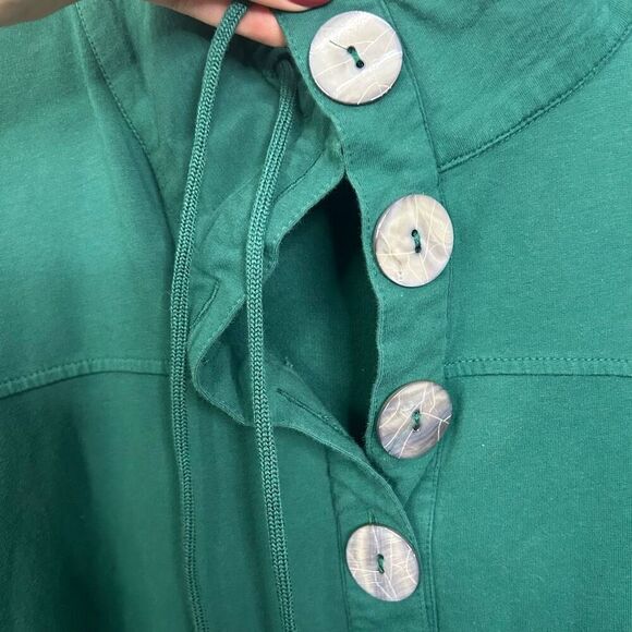 Lulu B 5 Button High Neck Women’s Green Cotton Stretch Jacket Top Size 1X - Picture 6 of 12